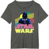imageStar Wars Darth Vader Bold Graphic Retro Eighties 80s Vibe TShirtAsphalt Grey