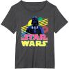 imageStar Wars Darth Vader Bold Graphic Retro Eighties 80s Vibe TShirtDark Heather Grey