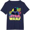 imageStar Wars Darth Vader Bold Graphic Retro Eighties 80s Vibe TShirtNavy Blue