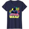 imageStar Wars Darth Vader Bold Graphic Retro Eighties 80s Vibe TShirtNavy Blue