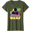 imageStar Wars Darth Vader Bold Graphic Retro Eighties 80s Vibe TShirtOlive Green