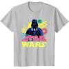 imageStar Wars Darth Vader Bold Graphic Retro Eighties 80s Vibe TShirtSilver Grey