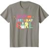 imageStar Wars Grogu Mandalorian Toon Mom of the Birthday Girl TShirtSlate Grey