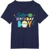 imageStar Wars Grogu Mandalorian Toon Sister of the Birthday Boy TShirtNavy Blue
