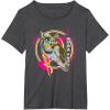 imageStar Wars Iconic Boba Fett Retro Vintage Neon Chest Logo TShirtDark Heather Grey