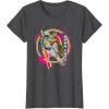 imageStar Wars Iconic Boba Fett Retro Vintage Neon Chest Logo TShirtDark Heather Grey