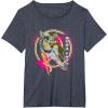 imageStar Wars Iconic Boba Fett Retro Vintage Neon Chest Logo TShirtHeather Blue