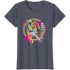 imageStar Wars Iconic Boba Fett Retro Vintage Neon Chest Logo TShirtHeather Blue