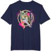 imageStar Wars Iconic Boba Fett Retro Vintage Neon Chest Logo TShirtNavy Blue