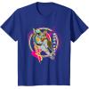 imageStar Wars Iconic Boba Fett Retro Vintage Neon Chest Logo TShirtRoyal Blue