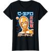 imageStar Wars Kawaii C3PO Japan Cute Pop Art Rebel Droid TShirtBlack