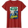 imageStar Wars Lando Millennium Falcon Retro TShirt TShirtCranberry Red