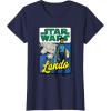 imageStar Wars Lando Millennium Falcon Retro TShirt TShirtNavy Blue