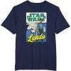 imageStar Wars Lando Millennium Falcon Retro TShirt TShirtNavy Blue