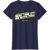 imageStar Wars May The 4th Be With You Amazon Exclusive TShirtNavy Blue