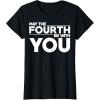 imageStar Wars May The Fourth Be With You Simple Text TShirtBlack