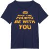 imageStar Wars May The Fourth Be With You Tilted Logo Poster TShirtNavy Blue