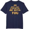 imageStar Wars May The Fourth Be With You Tilted Logo Poster TShirtNavy Blue