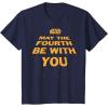 imageStar Wars May The Fourth Be With You Tilted Logo Poster TShirtNavy Blue