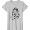 imageStar Wars R2D2 Japan Sumie Ink Wash Painting Style TShirtSilver Grey