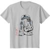 imageStar Wars R2D2 Japan Sumie Ink Wash Painting Style TShirtSilver Grey