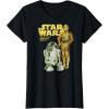 imageStar Wars R2D2 ampamp C3PO Logo Portrait TShirtBlack