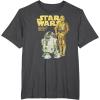 imageStar Wars R2D2 ampamp C3PO Logo Portrait TShirtDark Heather Grey