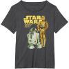 imageStar Wars R2D2 ampamp C3PO Logo Portrait TShirtDark Heather Grey