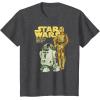 imageStar Wars R2D2 ampamp C3PO Logo Portrait TShirtDark Heather Grey