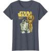 imageStar Wars R2D2 ampamp C3PO Logo Portrait TShirtHeather Blue