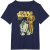 imageStar Wars R2D2 ampamp C3PO Logo Portrait TShirtNavy Blue