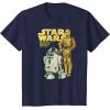 imageStar Wars R2D2 ampamp C3PO Logo Portrait TShirtNavy Blue