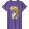 imageStar Wars R2D2 ampamp C3PO Logo Portrait TShirtPurple Heather
