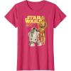 imageStar Wars R2D2 ampamp C3PO Logo Portrait TShirtRed Heather