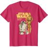 imageStar Wars R2D2 ampamp C3PO Logo Portrait TShirtRed Heather