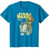 imageStar Wars R2D2 ampamp C3PO Logo Portrait TShirtSapphire Blue