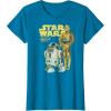 imageStar Wars R2D2 ampamp C3PO Logo Portrait TShirtSapphire Blue