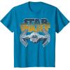 imageStar Wars Super Retro Tie Fighter Classic Logo TShirt TShirtSapphire Blue