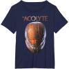 imageStar Wars The Acolyte Sith Lord Helmet Portrait Vintage TShirtNavy Blue