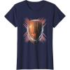 imageStar Wars The Acolyte Sith Lord Helmet Retro Neon Portrait TShirtNavy Blue