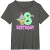 imageStar Wars The Mandalorian Grogu 8th Birthday Ice Cream Cone TShirtAsphalt Grey