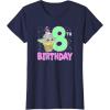 imageStar Wars The Mandalorian Grogu 8th Birthday Ice Cream Cone TShirtNavy Blue