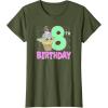imageStar Wars The Mandalorian Grogu 8th Birthday Ice Cream Cone TShirtOlive Green