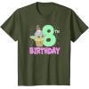 imageStar Wars The Mandalorian Grogu 8th Birthday Ice Cream Cone TShirtOlive Green