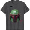 imageStar Wars  Boba Fett Helmet TShirtDark Heather Grey