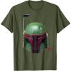 imageStar Wars  Boba Fett Helmet TShirtOlive Green