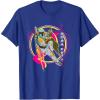imageStar Wars Iconic Boba Fett Retro Vintage Neon Chest Logo TShirtRoyal Blue