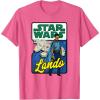imageStar Wars Lando Millennium Falcon Retro TShirt TShirtPink Heather