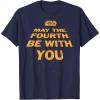 imageStar Wars May The Fourth Be With You Tilted Logo Poster TShirtNavy Blue