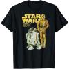 imageStar Wars R2D2 ampamp C3PO Logo Portrait TShirtBlack